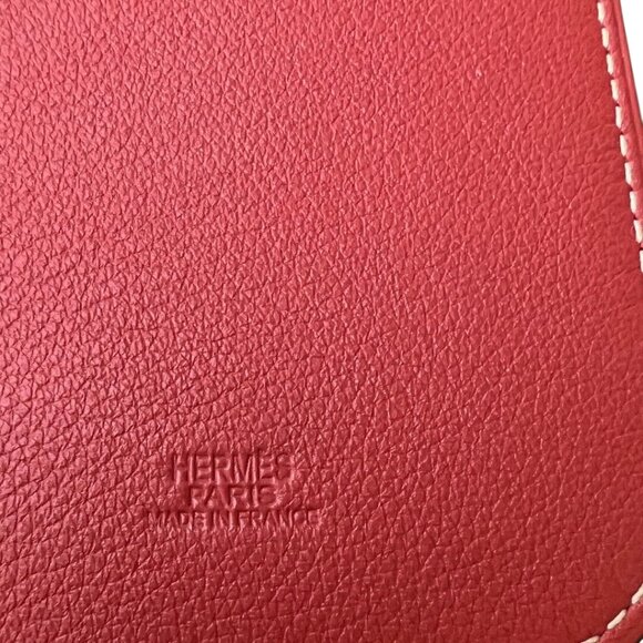 Hermes Swift Chevre Calfskin Leather Cuivre Credit Card Drivers License Wallet - Picture 6 of 9